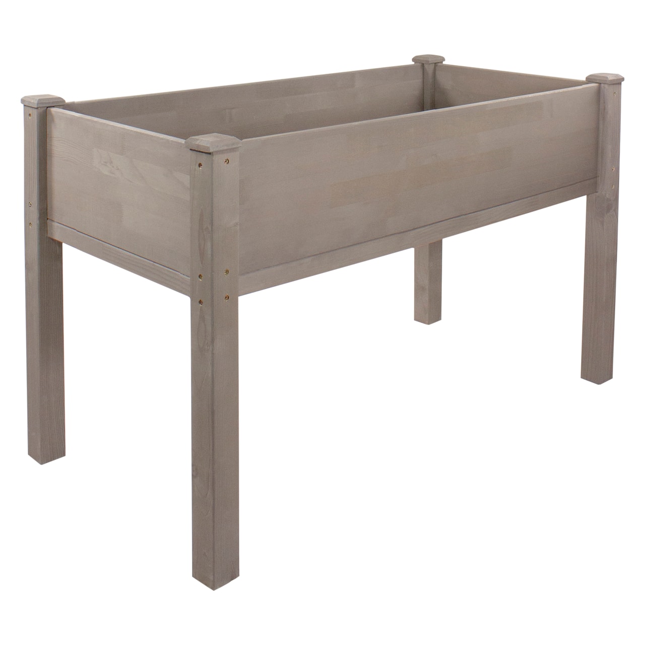 4ft. Brown Wood Raised Garden Bed Planter Box With Liner
